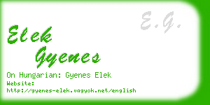 elek gyenes business card